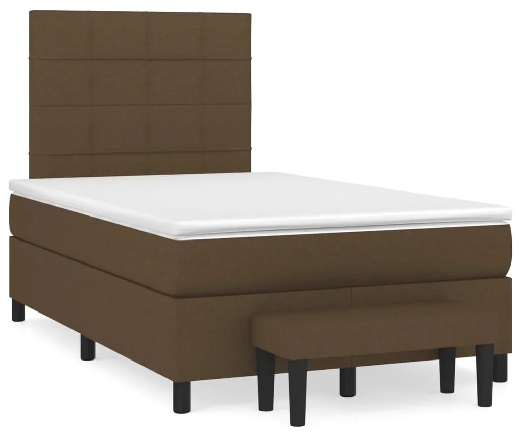 Giroletto a molle con materasso marrone scuro 120x200cm tessuto