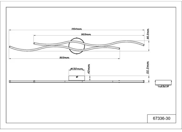 Globo 67336-30 - Plafoniera LED BOYD LED/30W/230V 3000K