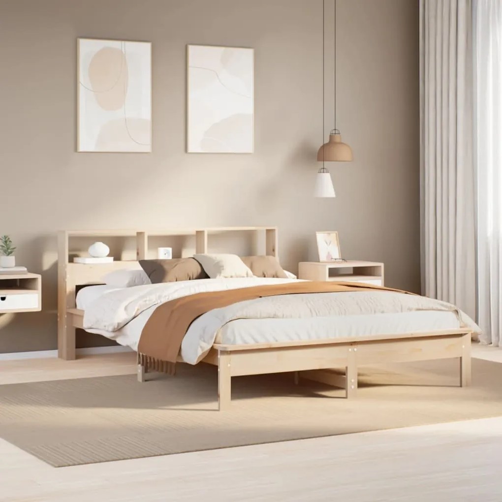 Letto Senza Materasso 160x200 Cm İn Legno Massello Di Pino /