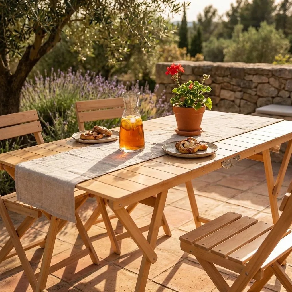 LUDICRUS - tavolo da giardino pieghevole salvaspazio in legno