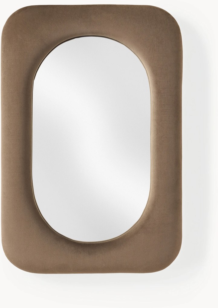 Specchio da parete con cornice in velluto Zola