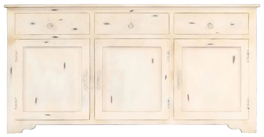 Credenza bianca 160x40x80 cm legno massello di mango