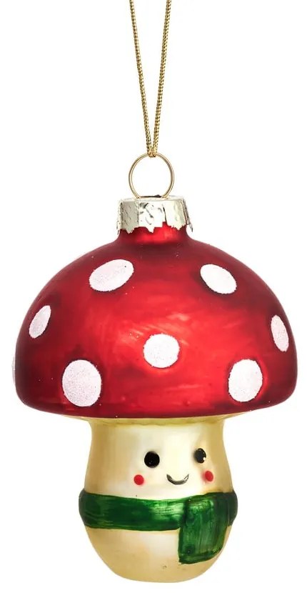 Decorazione per albero di natale in vetro fatta a mano ø 6 cm Happy Mushroom – Sass &amp; Belle