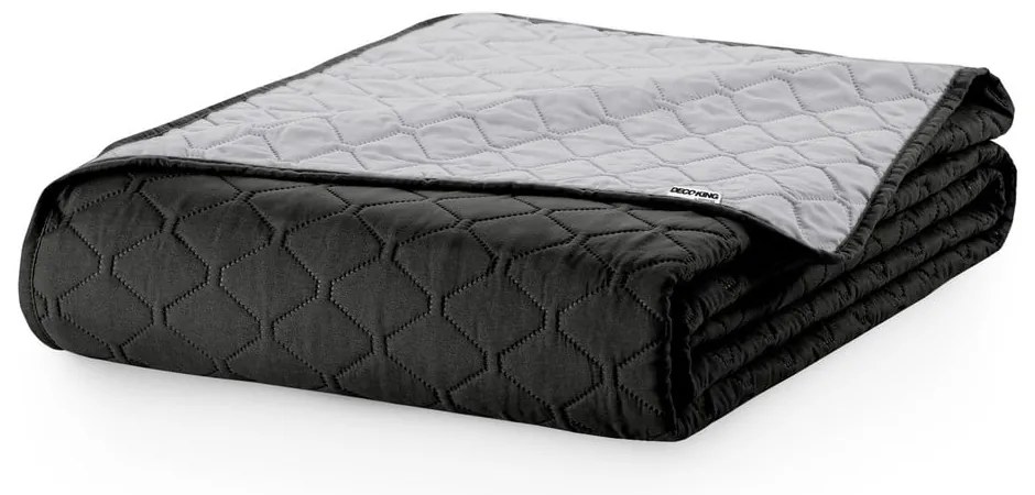 Copriletto reversibile in microfibra nera e grigia , 220 x 240 cm Axel - DecoKing