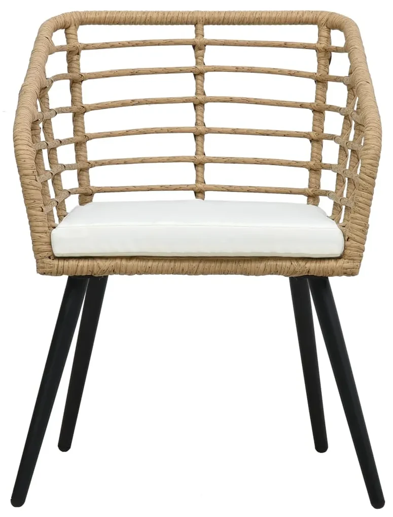 Sedie da giardino 2 pz con cuscini in polyrattan rovere