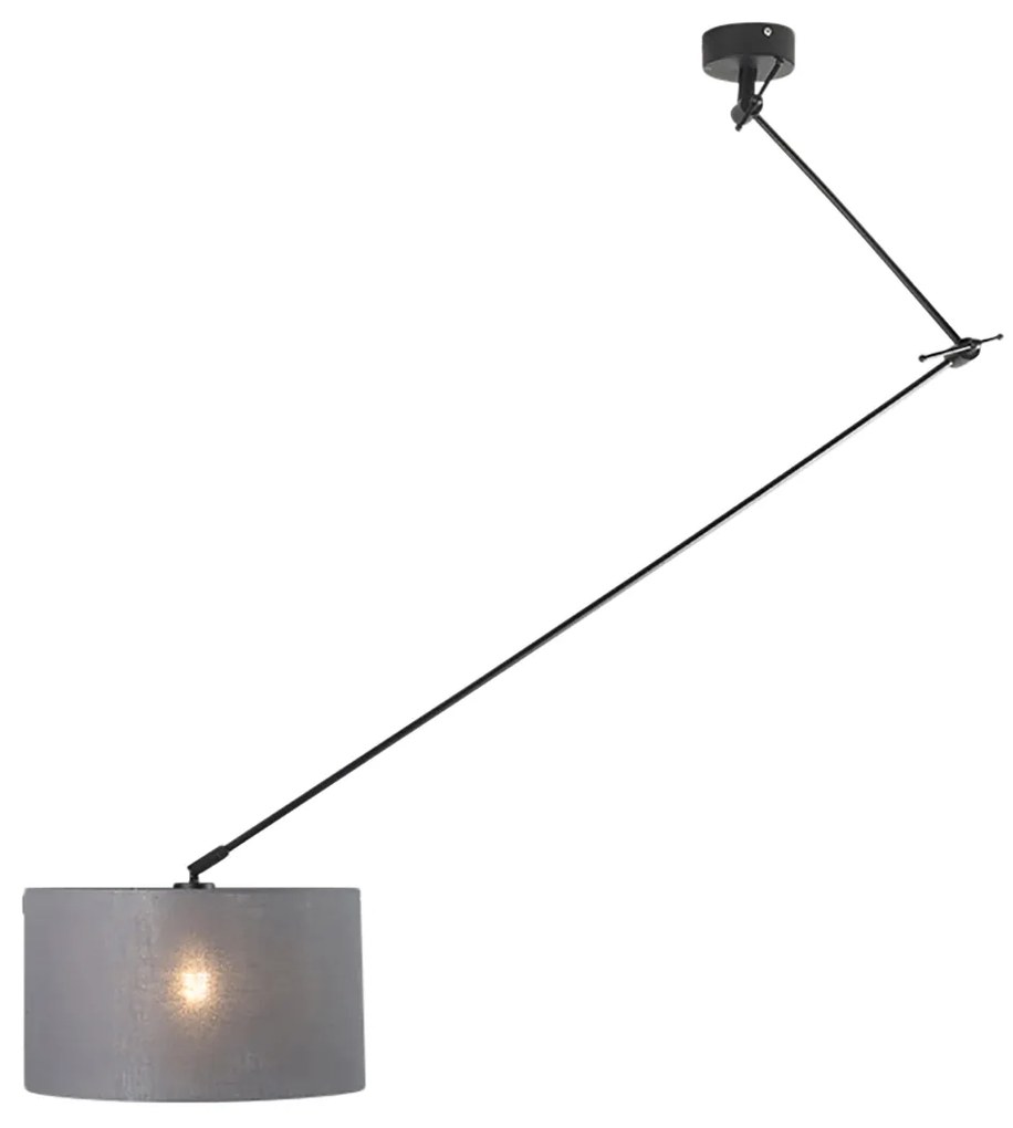 Lampada a sospensione nera con paralume 35 cm grigio scuro regolabile - Blitz