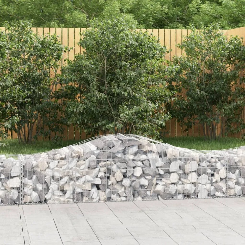 Cesto Gabbione Ad Arco 200x50x40/60 Cm Ferro Zincato /