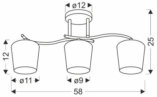 Lampadario a sospensione con supporto rigido ESNYR 3xE27/40W/230V nero/bianco