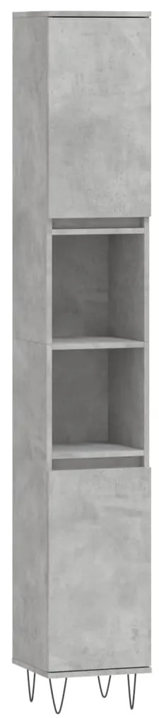 Set mobili da bagno 3 pz grigio cemento in legno multistrato