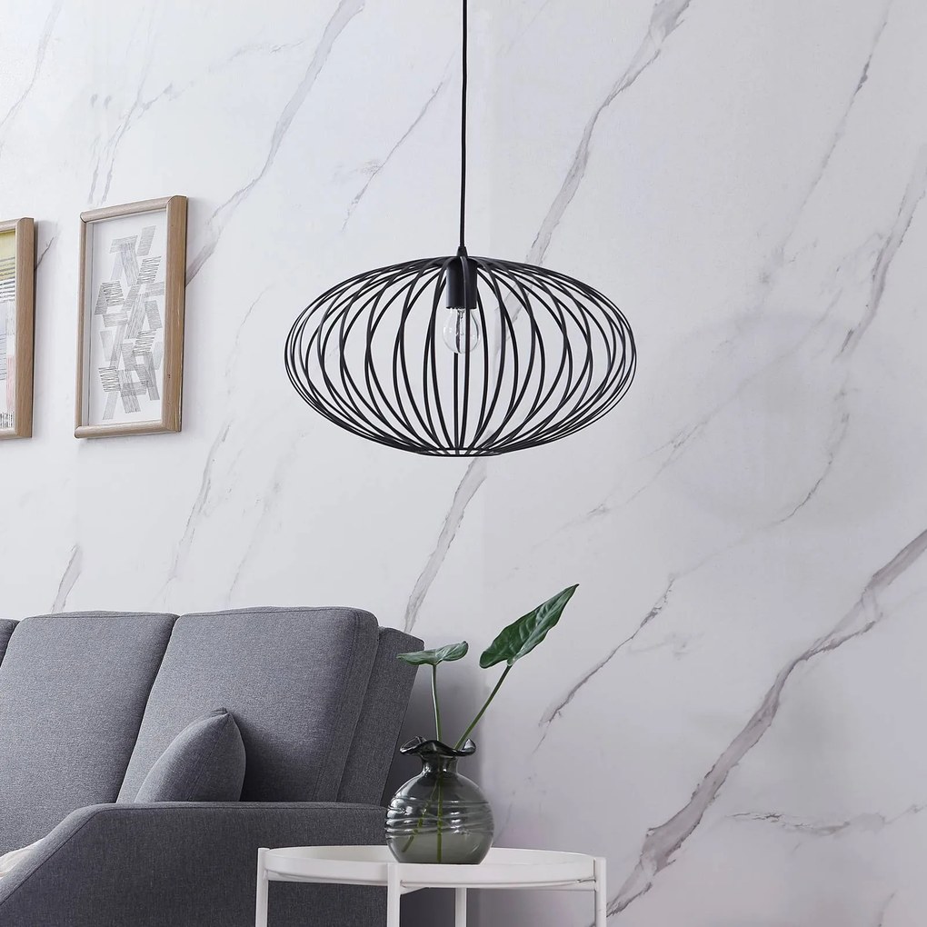 Lampada a sospensione Maivi Lindby, dimmerabile, Nero, Soggiorno / Sala da pranzo, Metallo, Moderno, Lampada a sospensione