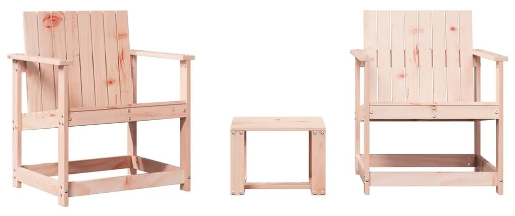 Set salotto da giardino 3 pz in legno massello di douglas