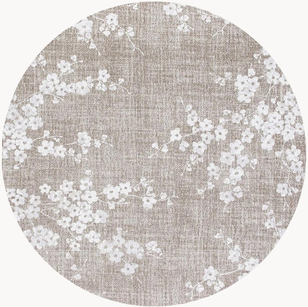 Tappeto rotondo jacquard lavabile da interno-esterno Sakura