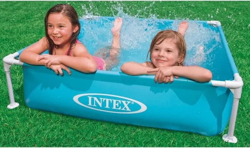 1PZ PISCINA QUADRATA MINI FRAME cm. 122x122x30 h (lt. 342) col. Blu