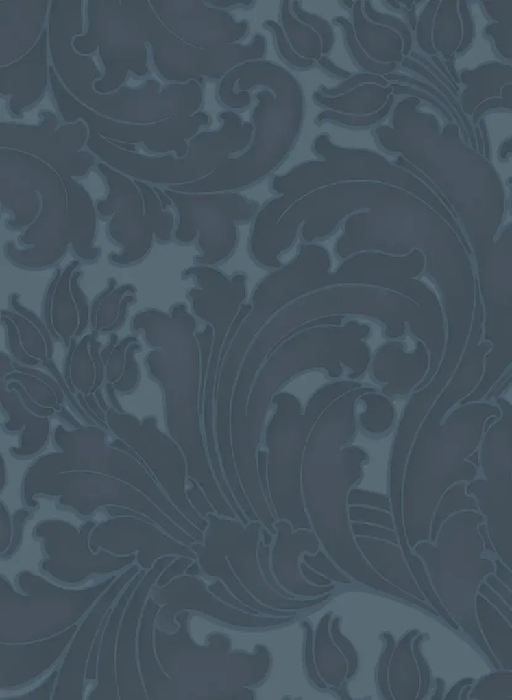 Little Greene Tapete Tulip - Blue Black