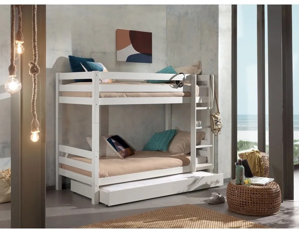 Letto a castello bianco per bambini 90x200 cm Pino - Vipack