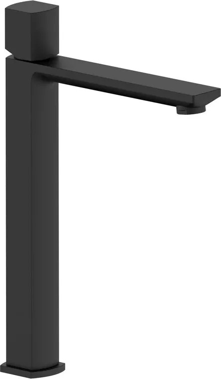 Rubinetto per lavabo getto laminare cristallino Coral nero verniciato a polvere opaco AQUASANIT