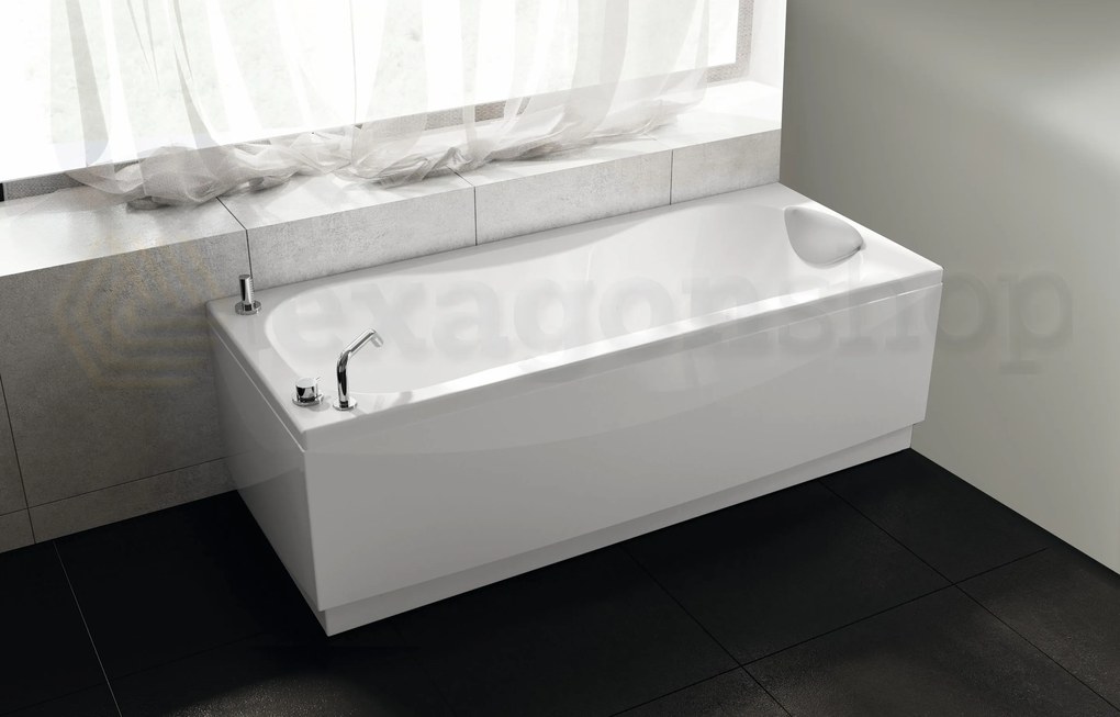 Novellini Calypso Vasca standard 170x70 con telaio colonna di Scarico senza rubinetteria e 2 pannelli bianco