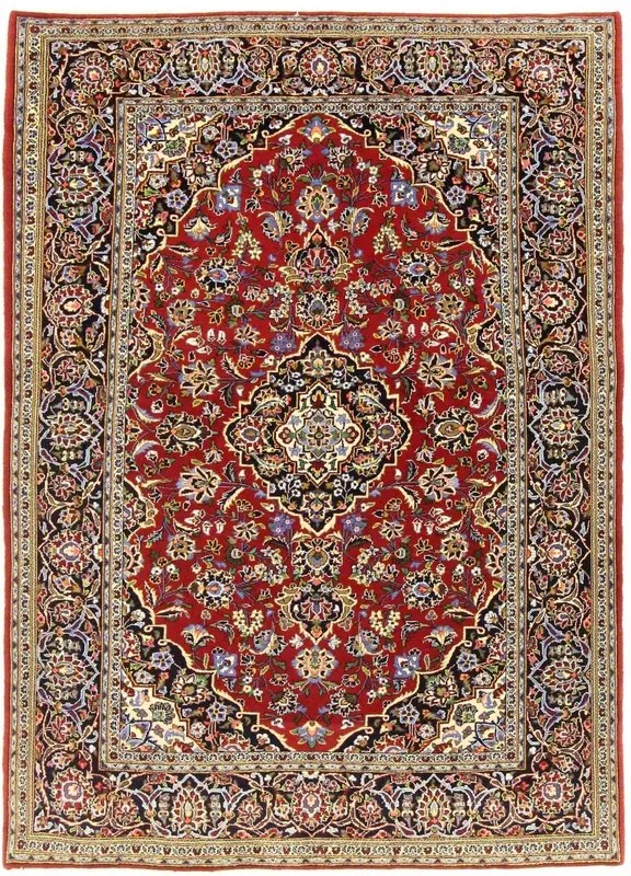 Kashan Tappeto persiano 200 x 140 Rosso (Iran) Annodato A Mano