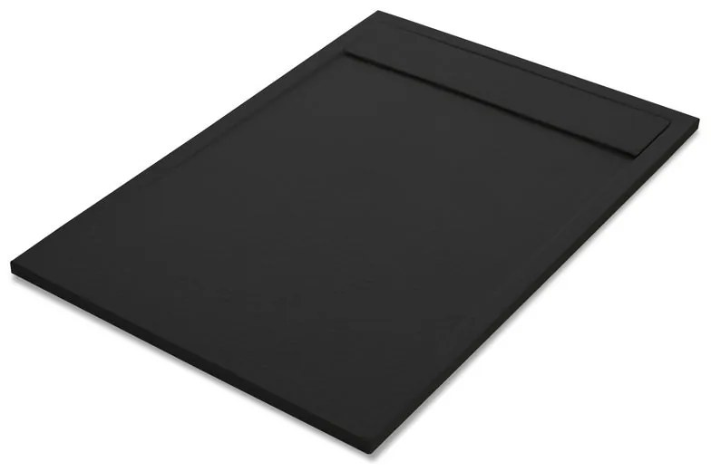 Piatto doccia SENSEA in resina Neo L 90 x L 120 x H 3 cm nero opaco effetto pietra