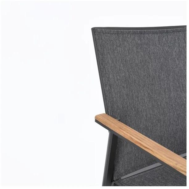 Sedia Da Esterno In Alluminio E Textilene Con Braccioli Cameron Antracite Bizzotto
