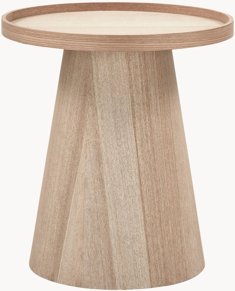 Tavolino rotondo effetto legno Maud