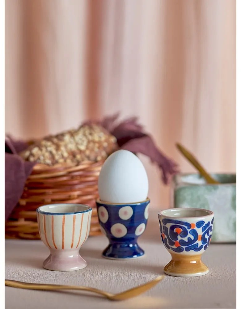 Portauova in gres 3 pz Eviaya – Bloomingville