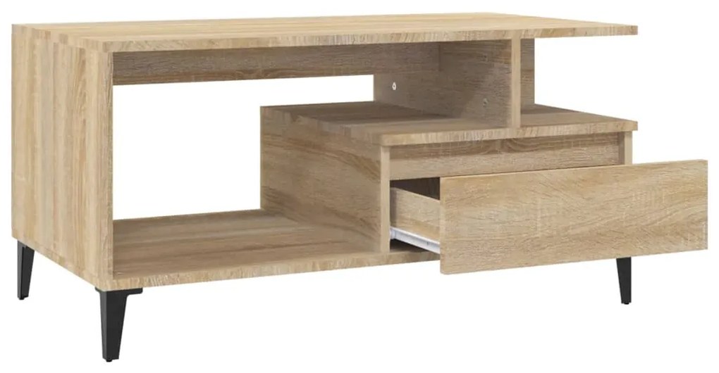 Tavolino da Salotto Rovere Sonoma 90x49x45 cm Legno Multistrato