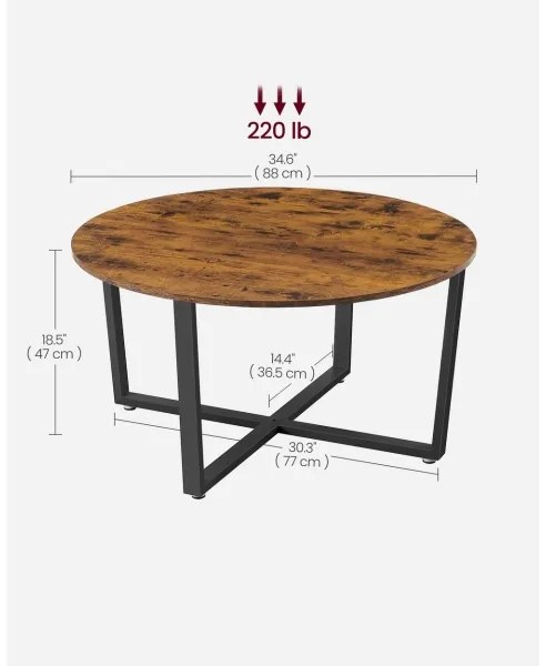 Tavolino da salotto ELDUR marrone/nero