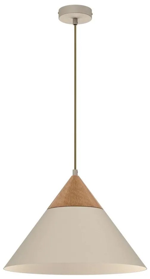 Lampadario a sospensione con filo SINGLE 1xE27/15W/230V beige/faggio