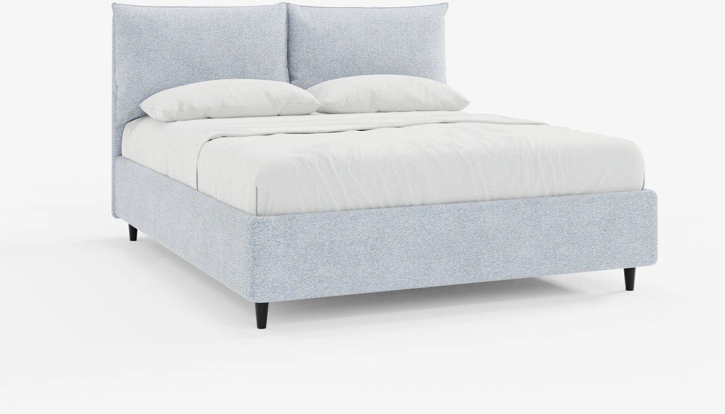 ZAYRON letto imbottito con vano contenitore e morbidi cuscini regolabili - design moderno in tessuto certificato Oeko-Tex®