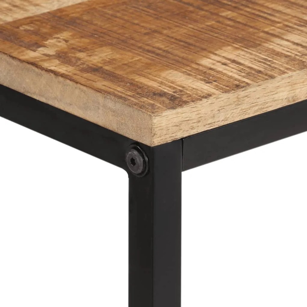 Tavolo consolle 100x35x70 cm in legno massello di mango grezzo