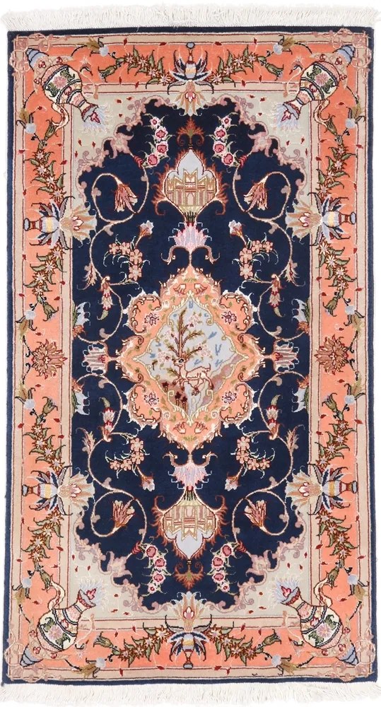 Tabriz Tappeto 70x120 Rosa (Iran) Annodato A Mano