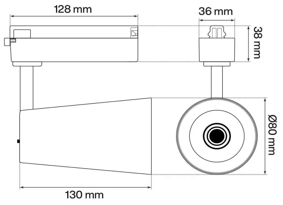 Faro LED 30W Monofase 38°, Bianco Variabile CCT CRI92 - Bridgelux LED Colore Bianco Variabile CCT