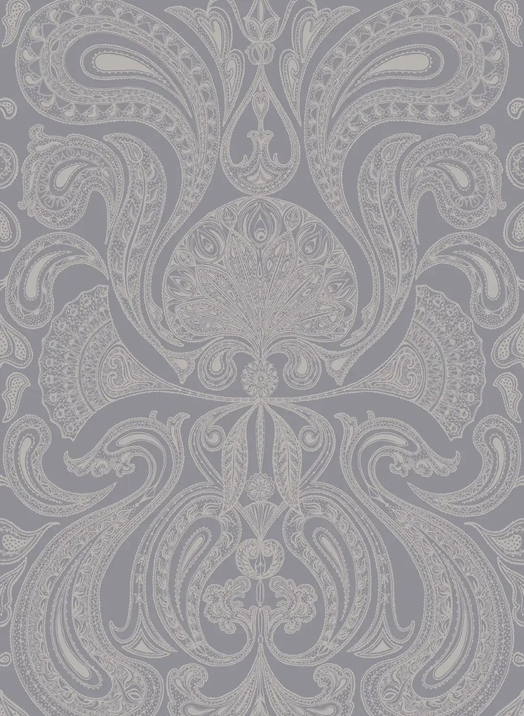 Cole & Son Carta da parati Malabar - Silver on Grey