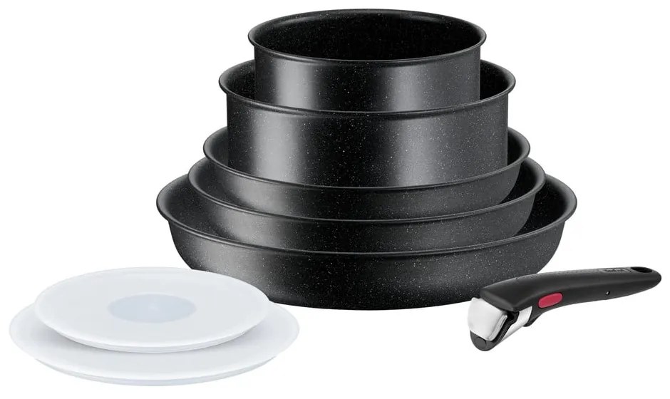 Set di pentole in alluminio 8 pezzi INGENIO Black stone L3998802 - Tefal
