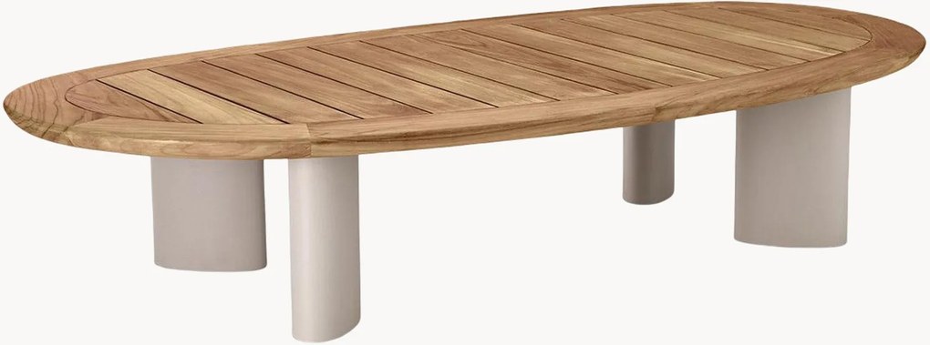 Tavolino ovale da giardino con piano in legno di teak Free From