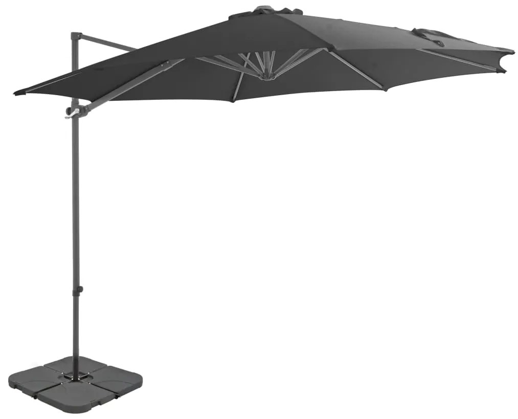Parasole Da Giardino Con Base Portatile Antracite /