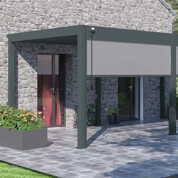 Tenda laterale manuale 3M per pergole Ombréa S2 - Antracite