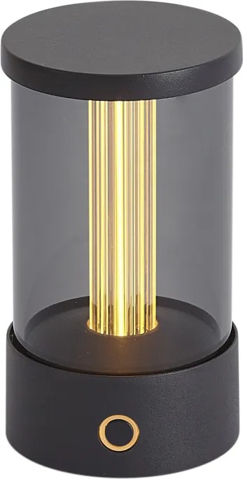 Lampada da tavolo da esterno nera ricaricabile con stazione di ricarica IP65 - Grill