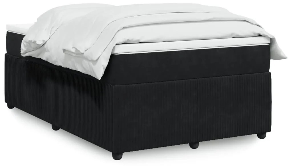 Giroletto A Molle Con Materasso Nero 120x190 Cm İn Velluto /