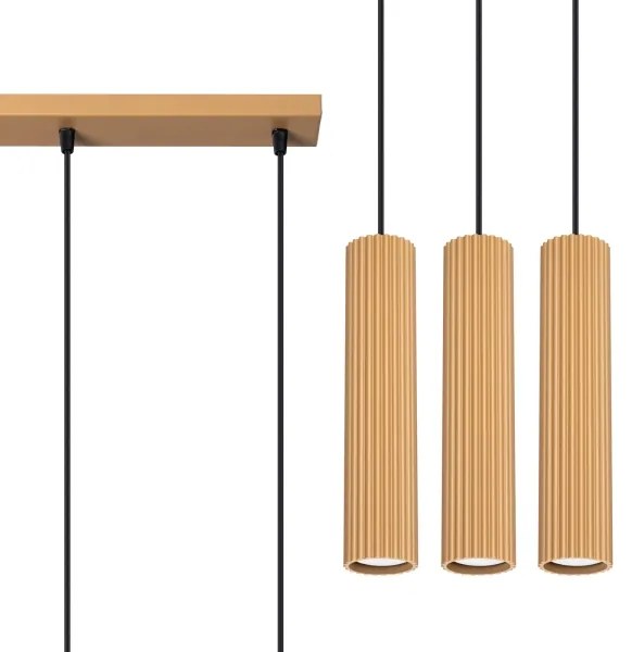 Sollux SL.1556 - Lampadario a sospensione con filo KARBON 3xGU10/10W/230V oro