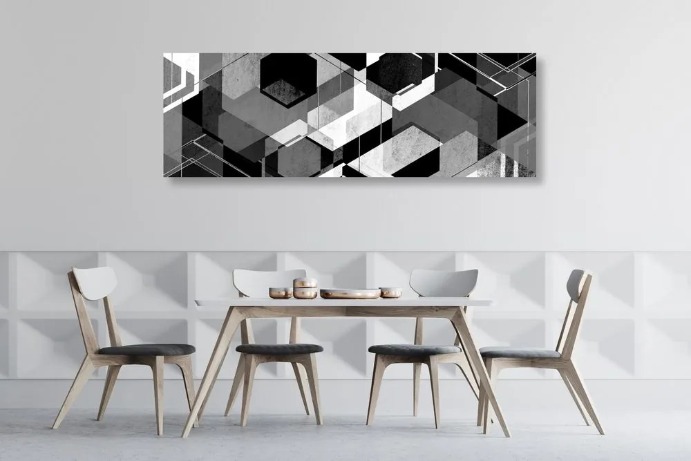Stampa su tela – Geometria astratta in bianco e nero