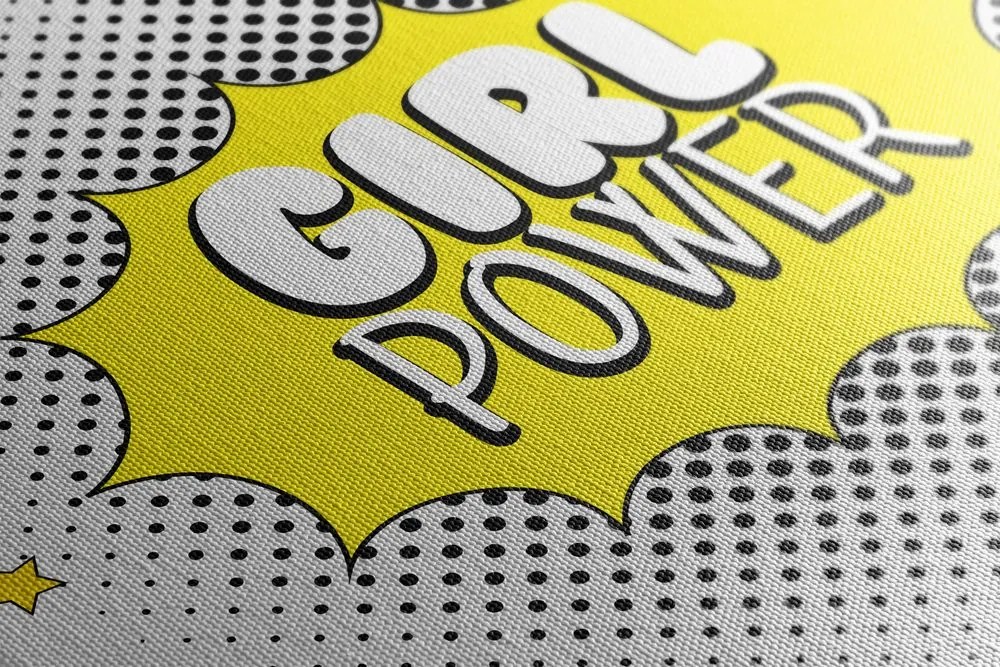 Quadro su tela – Con scritta pop art - GIRL POWER