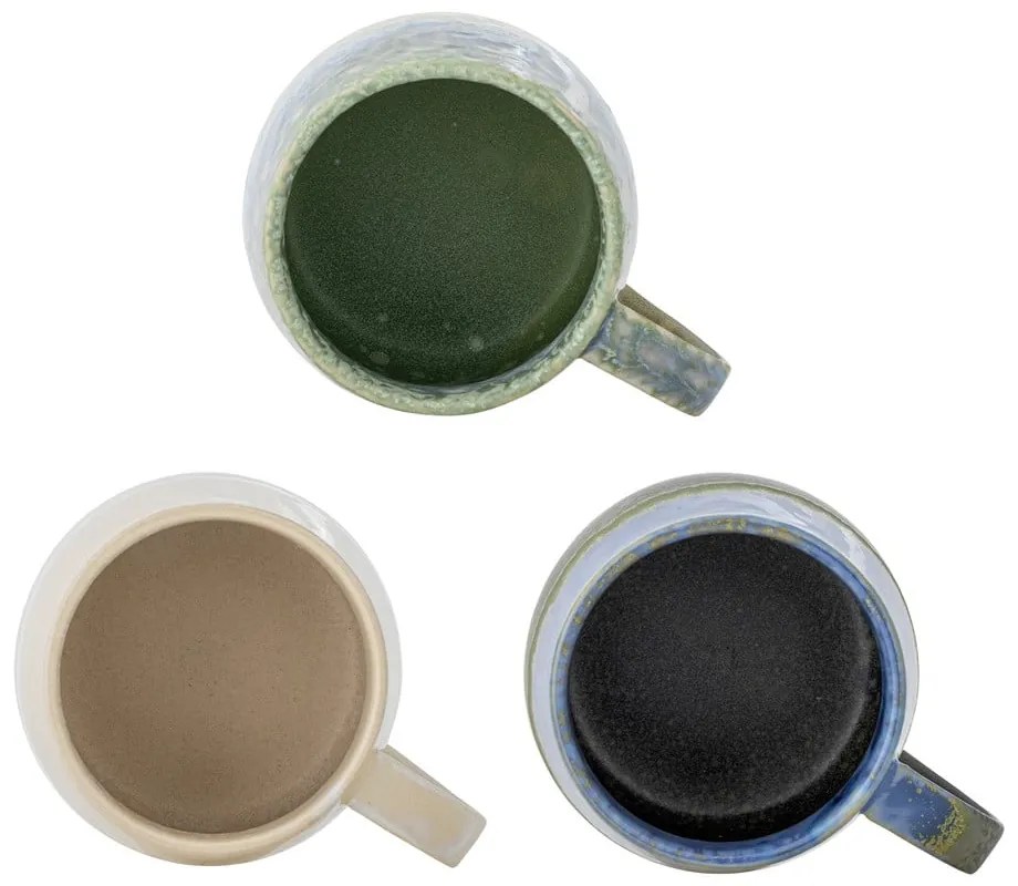 Tazze in set blu e beige in gres 3 pz 460 ml Cloe – Bloomingville