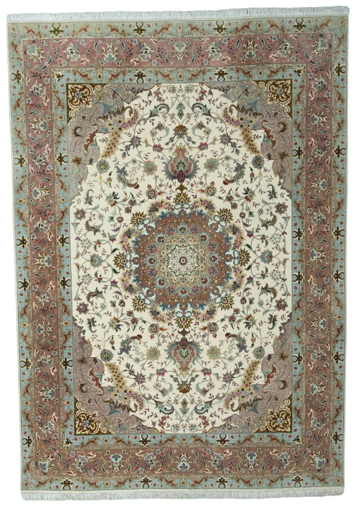 Tabriz Tappeto 250x350 Beige (Iran) Annodato A Mano