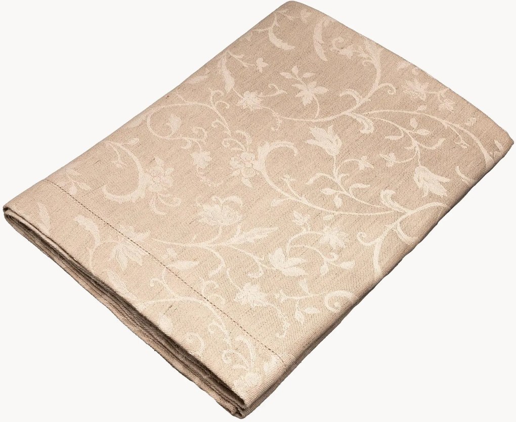 Tovaglia in lino con orlo a giorno jacquard Minija