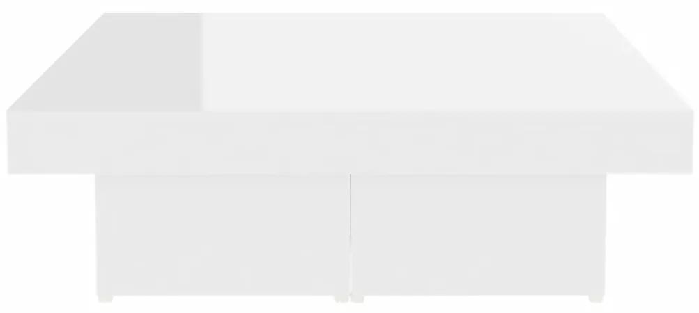 Tavolino da salotto bianco lucido 90x90x28 cm in truciolato