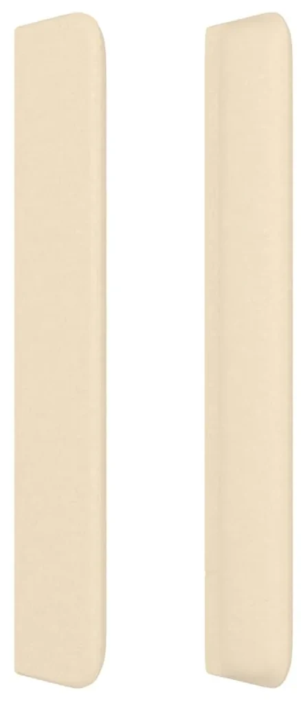 Testiera ad orecchio crema 147x16x118/128 cm in tessuto