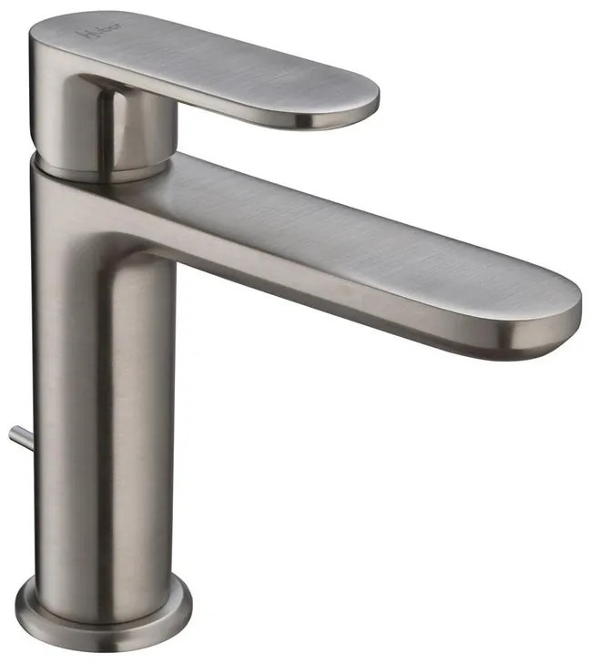 Rubinetto per lavabo a canna bassa PLANO nichel satinato HUBER H 15.6 cm