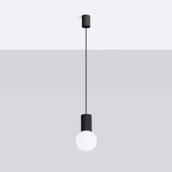 Sollux SL.1714 - Lampadario a sospensione con filo HALO 1xG9/8W/230V diametro 12 cm nero